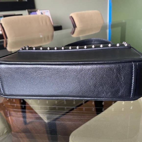 Authentic Prada Chain Flap Bag Studded Glace Calf Small Black - Picture 8 of 15